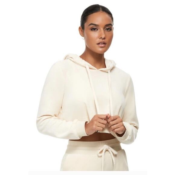 True Religion Velvet Cropped Pullover Sweatshirt Hoodie | Large - Picture 1 of 8